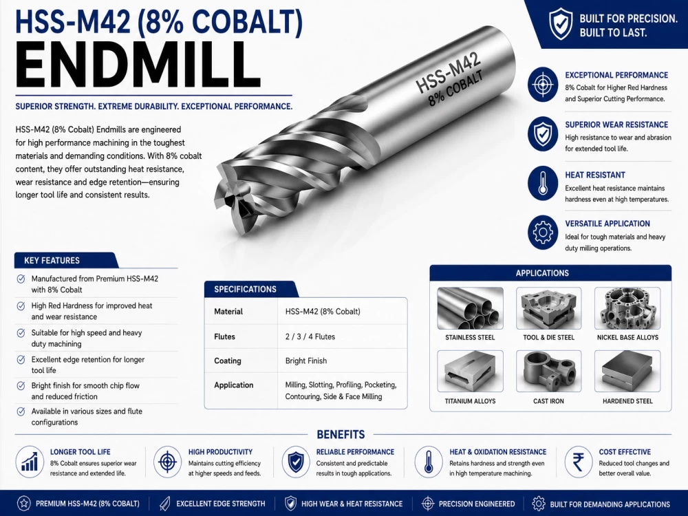 HSS-M42 (8% COBALT) ENDMILLS